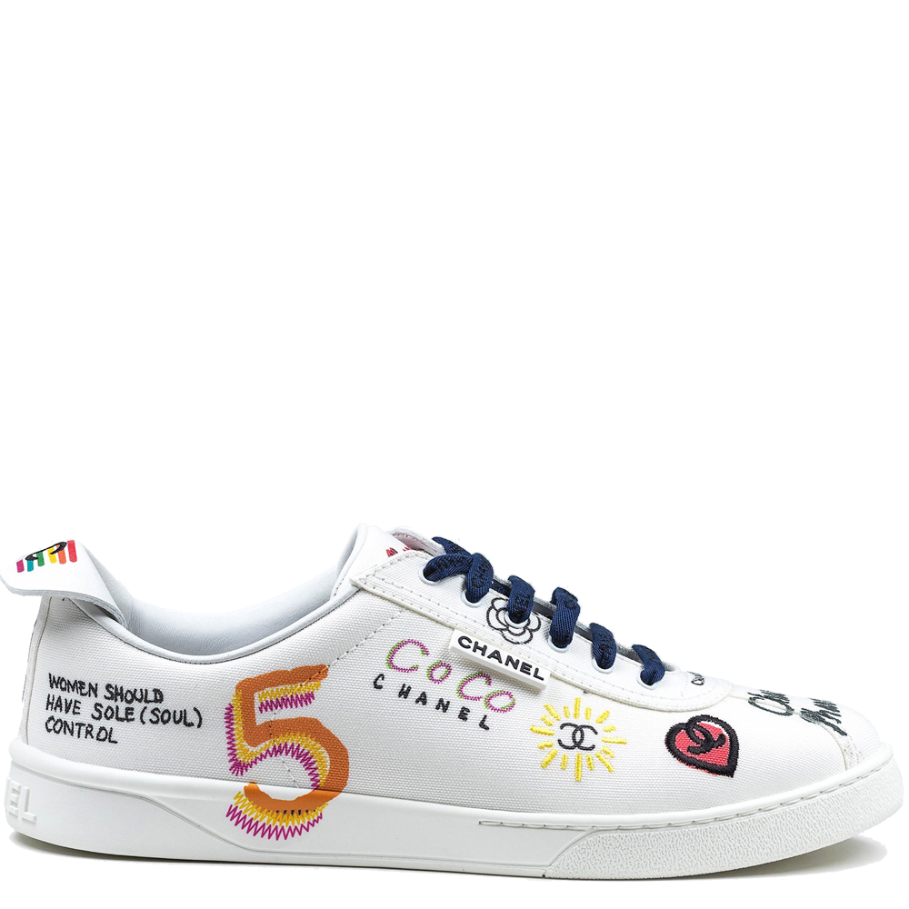 Chanel White Canvas Sneaker Pharrell Williams 'Multi-Colour