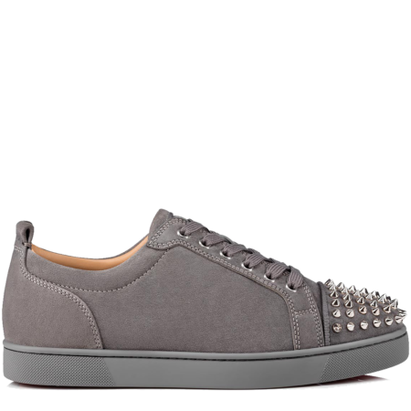 Christian Louboutin Louis Junior Spikes Suede 'Grey Veau Velours' (1180051I208)