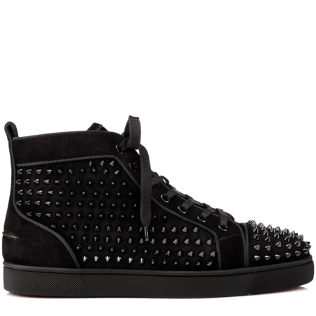 Christian Louboutin Louis Flat Spikes Suede 'Black' (3160092B049)