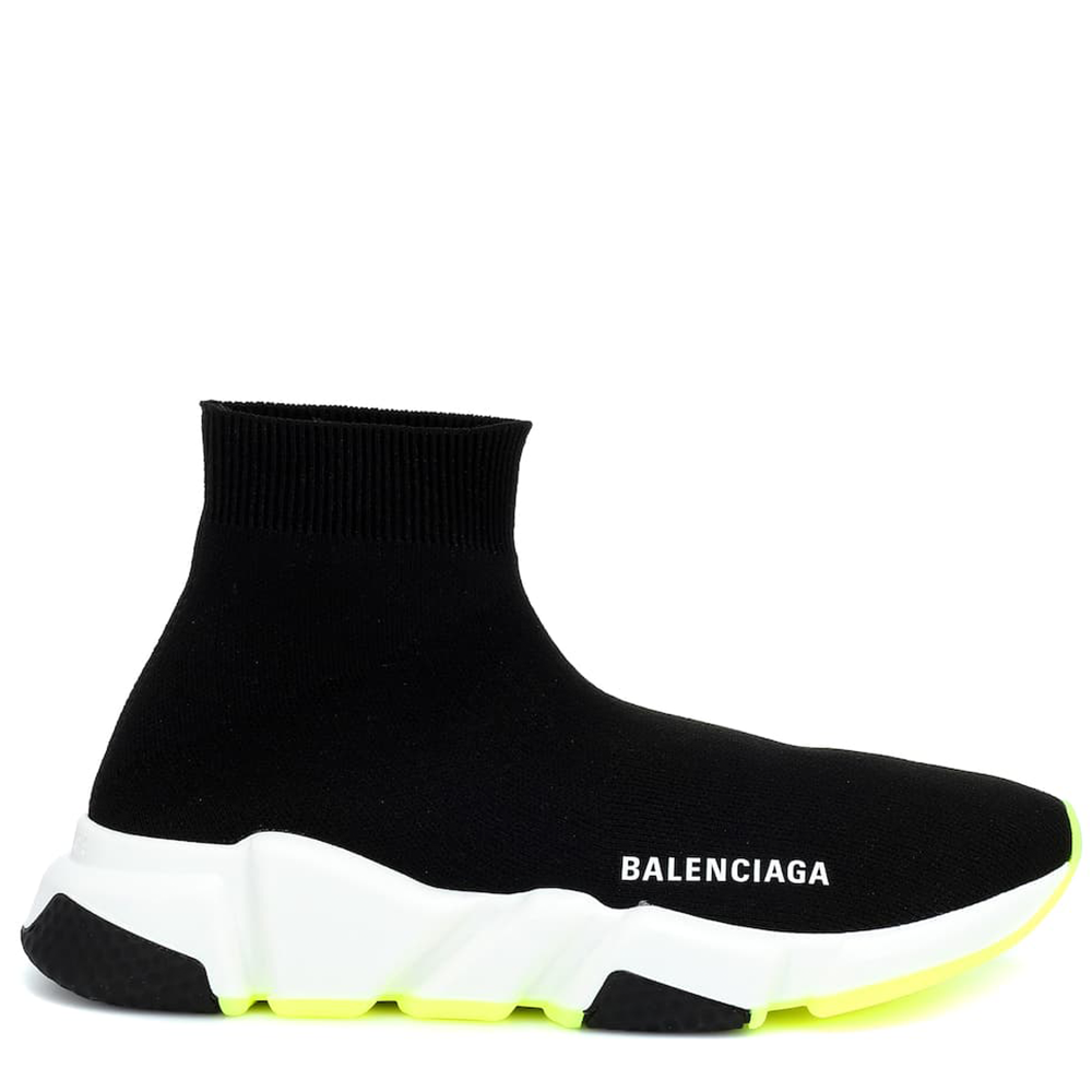 balenciaga speed trainer mid black red