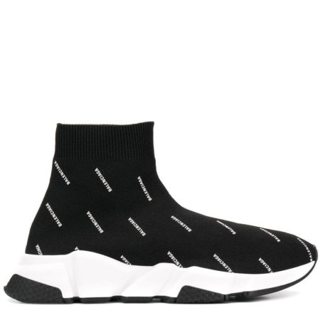 Balenciaga Speed Trainer 'Black White Jacquard All Over Logo' (W) (525721 W0650 1000)