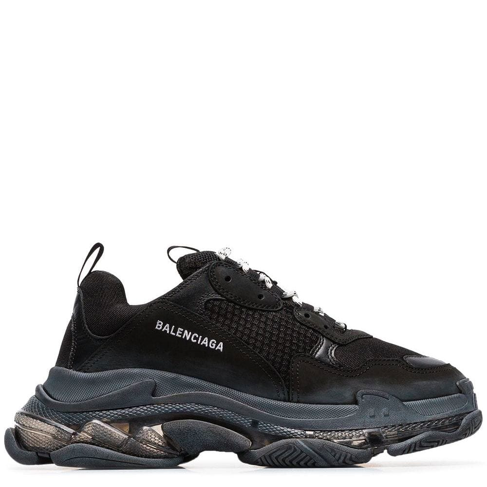 balenciaga triple s black transparent