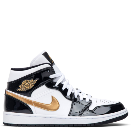 Air Jordan 1 Mid 'Patent Black Gold' (852542 007)