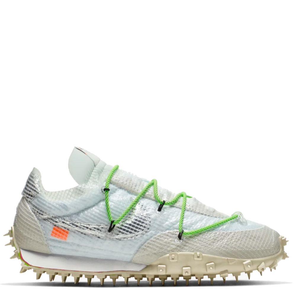 off white waffle racer electric green