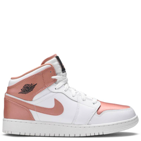 Air Jordan 1 Mid GS 'White Rose Gold' (W) (555112 190)