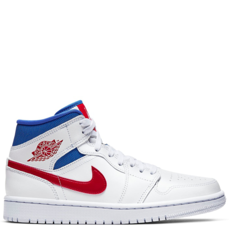 Air Jordan 1 Mid 'White Red Royal' (BQ6472 164)