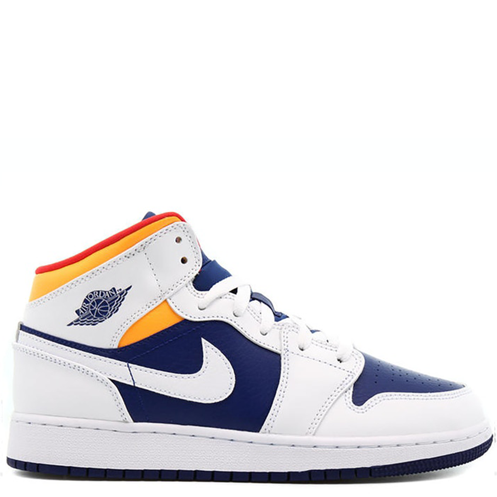 orange blue and white jordan 1