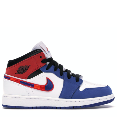 Air Jordan 1 Mid 'Rush Blue University Red' (GS) (BQ6931 146)