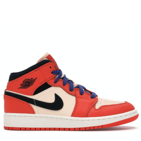 Air Jordan 1 Mid 'Team Orange Black' (GS) (BQ6931 800)