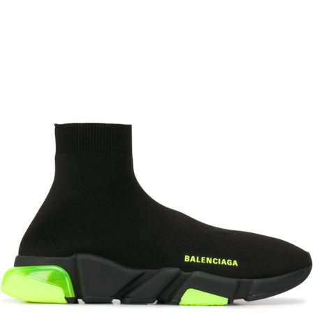 Balenciaga Speed Trainer 'All Black Yellow Neon' (607544W05GJ)