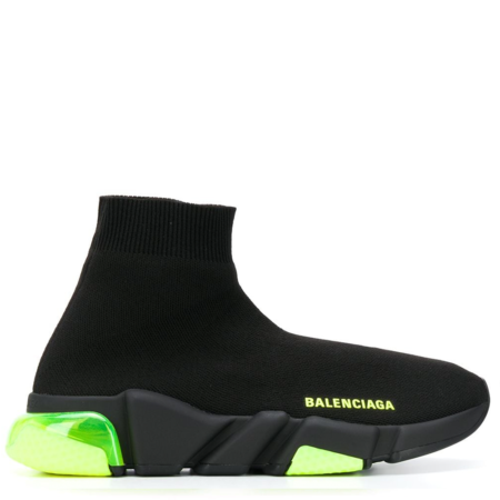 Balenciaga Speed Trainer ‘All Black Yellow Neon’ (W) (607543W05GJ)