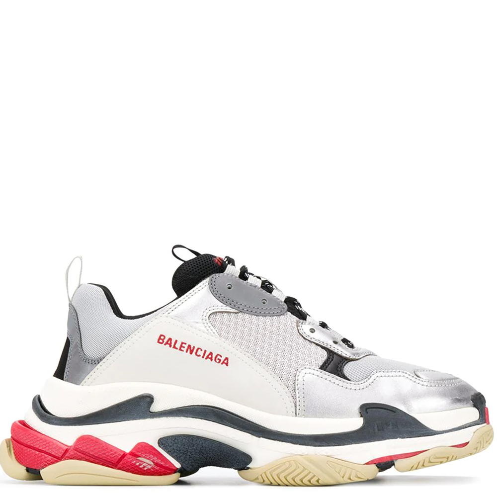 balenciaga triple s grey red blue