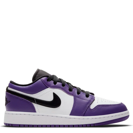 Nike air jordan 1 mid gs white court purple multi color clearance
