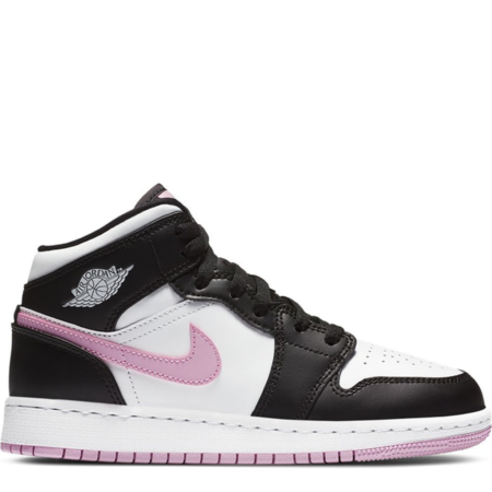 Air Jordan 1 Mid 'White Black Light Arctic Pink' (GS) (555112 103)