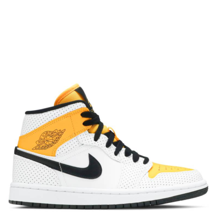 Air Jordan 1 Mid 'Perforated White University Gold' (W) (BQ6472 107)