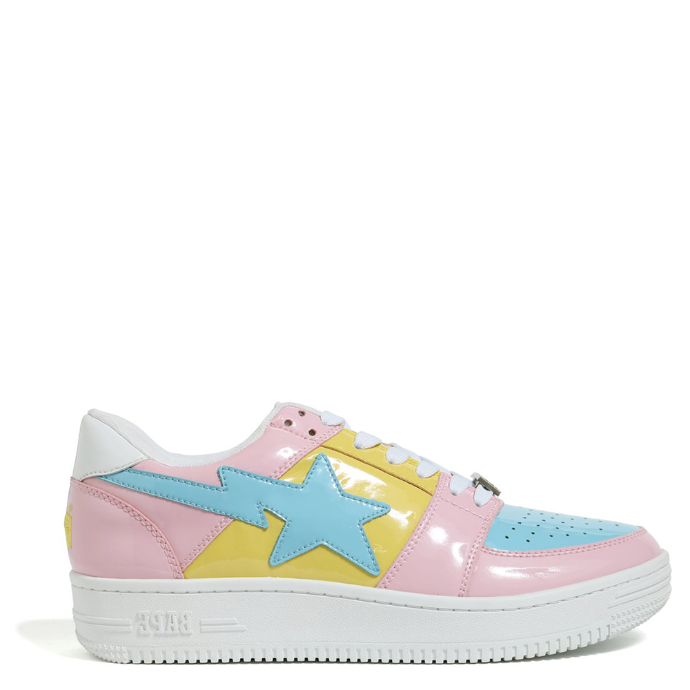 A Bathing Ape Bapesta Low ‘Bicolor Pink Baby Blue’ PINK / BABY BLUE / YELLOW 1E80191001 001