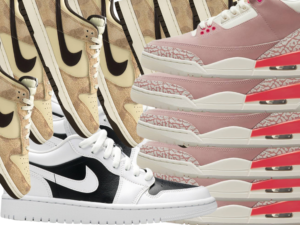 Air Jordan 3 Retro ‘Rust Pink’ (W) SAIL / RUST PINK-WHITE-CRIMSON CK9246 600 Air Jordan 1 Low ‘Panda’ (W) WHITE / WHITE / BLACK DC0774 100 Nike Dunk Low Premium ‘Giraffe’ BEACH / BAROQUE BROWN-CANVAS-SAIL DH7913 200