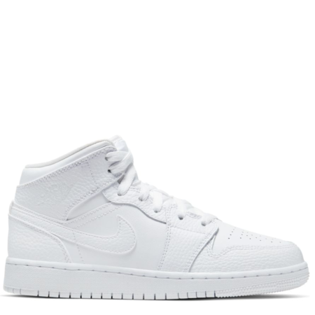 Air Jordan 1 Mid GS 'Triple White' 554725 130