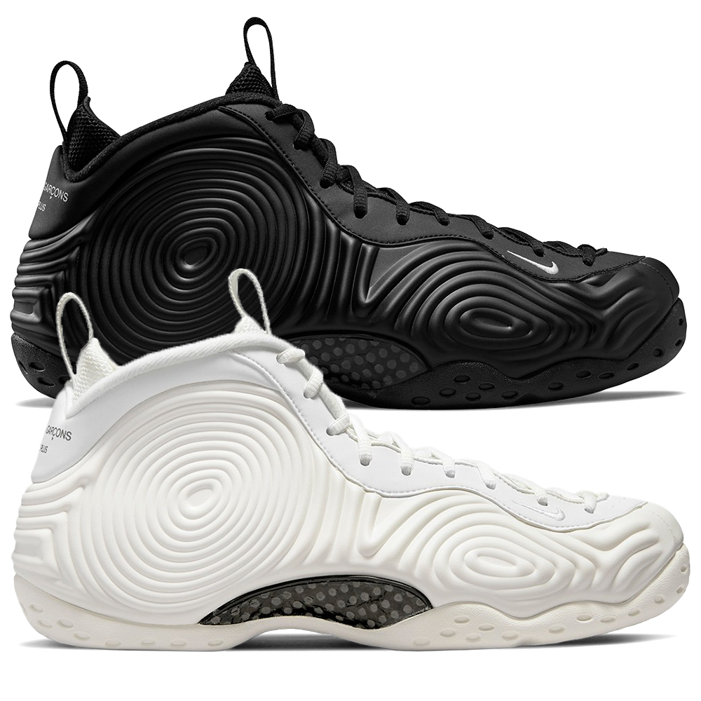 cdg nike air foam posite one black & white