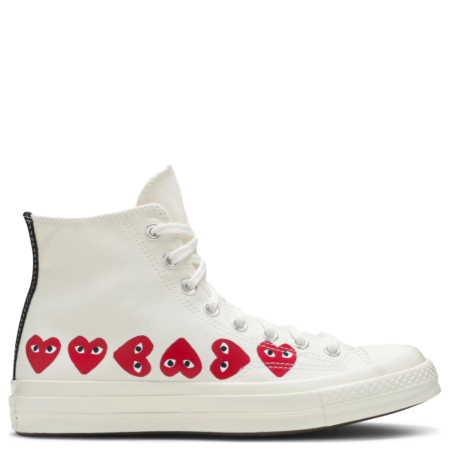 Converse Chuck 70 Hi Comme des Garçons PLAY 'White - Multi Heart' (162972C)