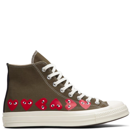 Converse Chuck 70 Hi Comme des Garçons PLAY 'Brown - Multi Heart' (162973C)