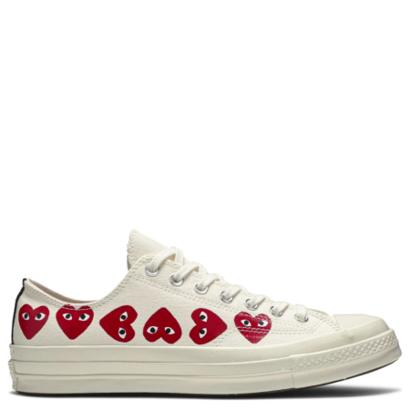 Converse Chuck 70 Low Comme des Garçons PLAY 'White - Multi Heart' (162975C)