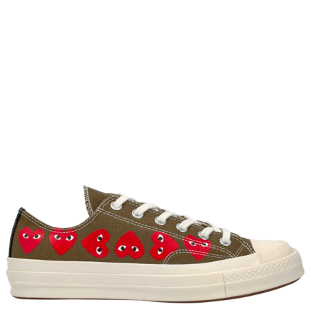 Converse Chuck 70 Low Top Comme des Garçons PLAY 'Brown - Multi Heart' (1CL126)