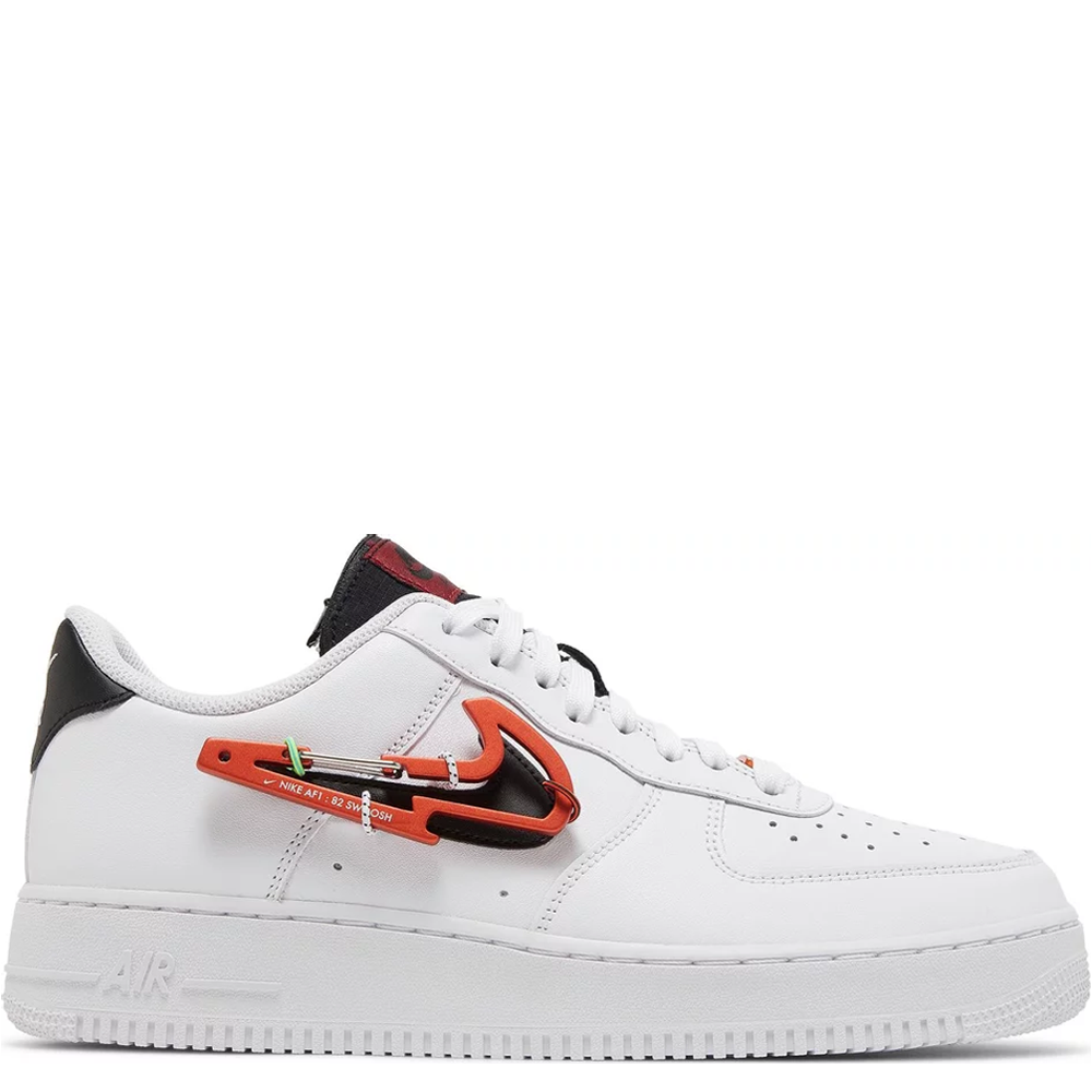 Nike Air Force 1 07 Premium Carabiner White Habanero Red Pluggi