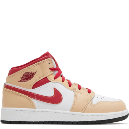 Air Jordan 1 Mid GS 'White Onyx Light Curry' (554725 201)