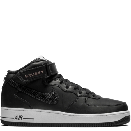 Nike Air Force 1 Mid Stüssy 'Black Snakeskin' (DJ7840 001)