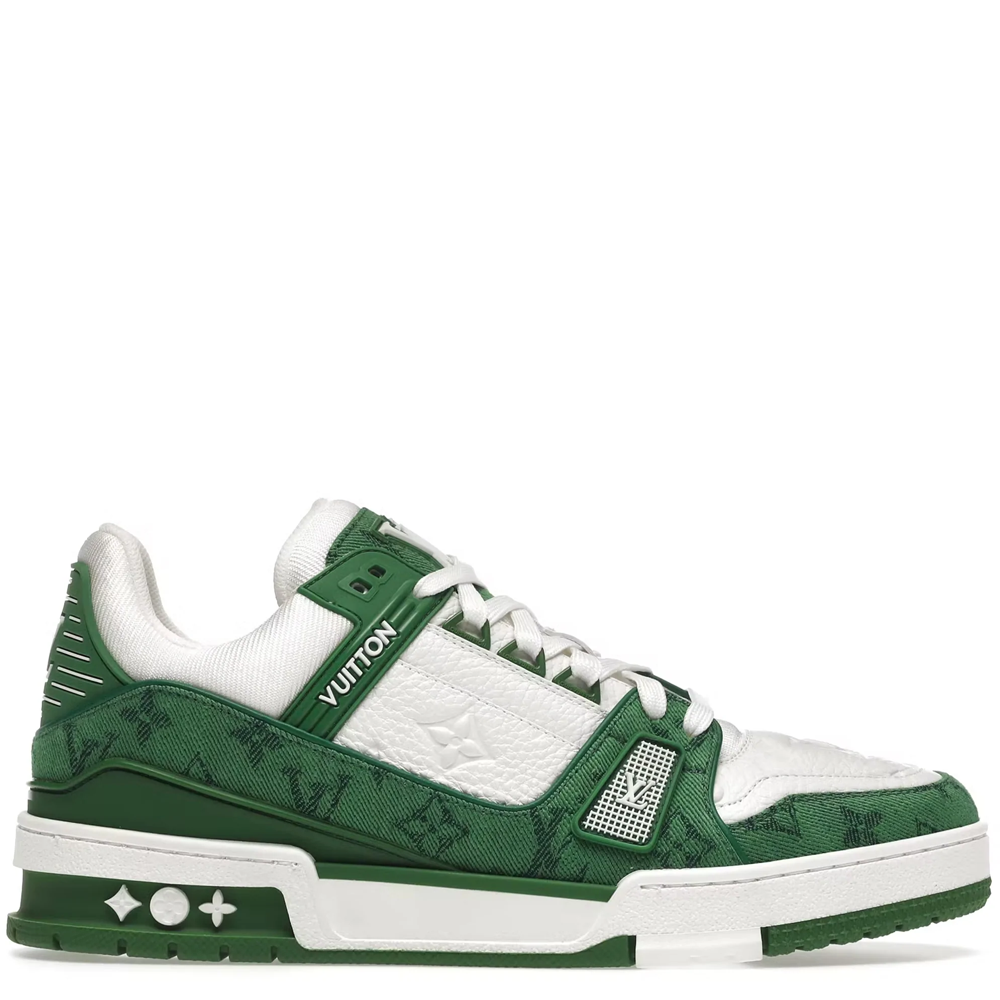 Louis Vuitton Trainer Green Monogram Denim