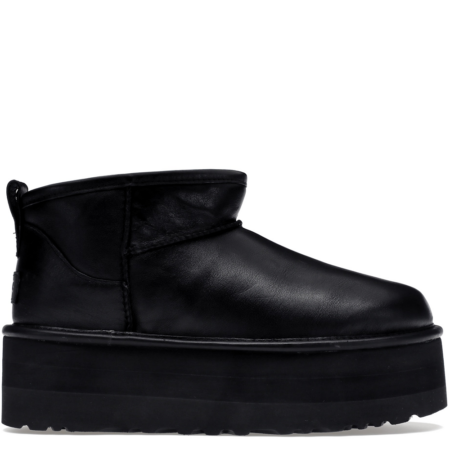 UGG Classic Ultra Mini Platform 'Black Leather' (W) (1141510 BLCK)