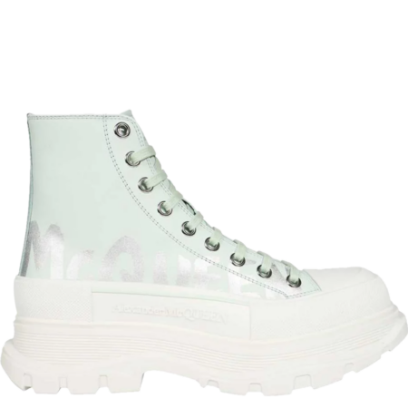 Alexander McQueen Tread Slick Boot 'McQueen Graffiti Logo - Pastel Green' (711109 WIAT6 4615)